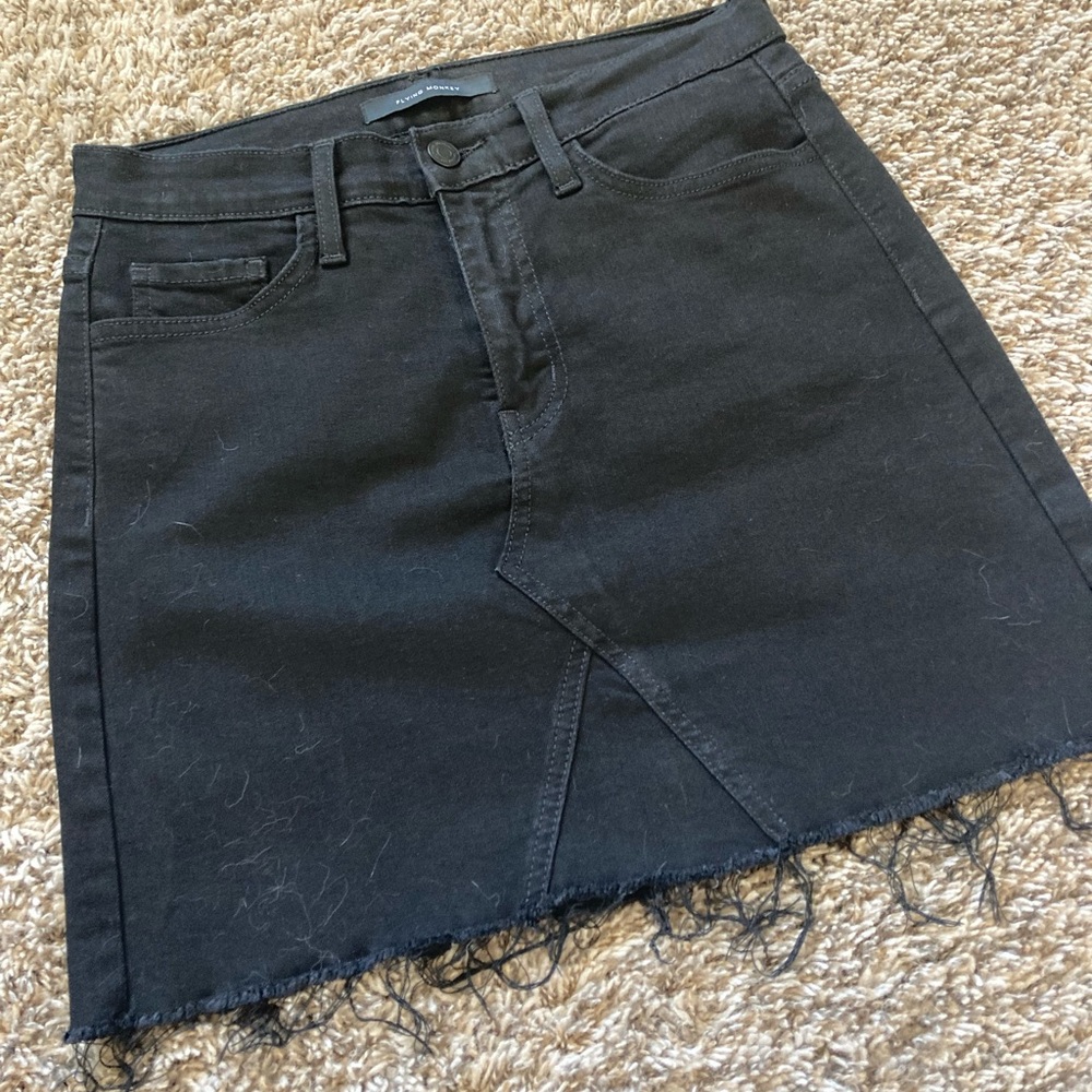 Black Denim Flying Monkey Skirt